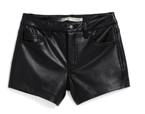 Black faux Leather Shorts