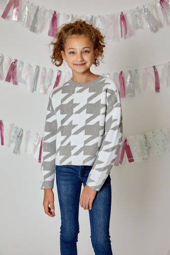 Grey Houndstooth Sweater